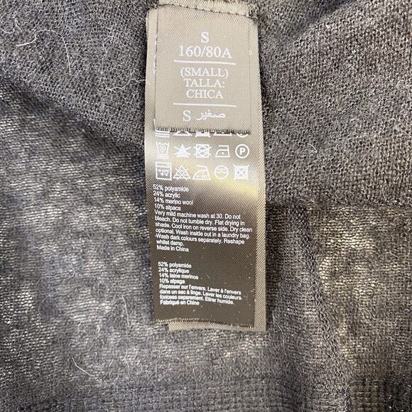 ALLSAINTS Black Merino Wool Alpaca Blend Asymmetrical Sweater Cardigan Size S - Picture 8 of 8